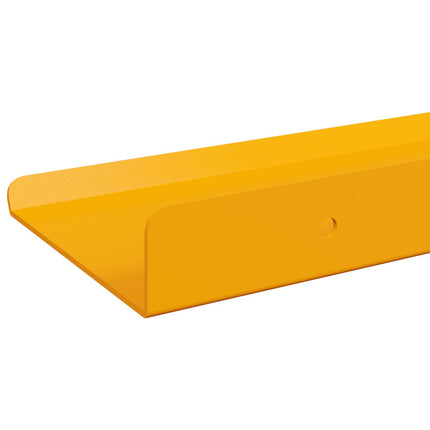 Flytande hylla 4 pcs Senapsgul 30 x 9 x 2,5 cm Stål