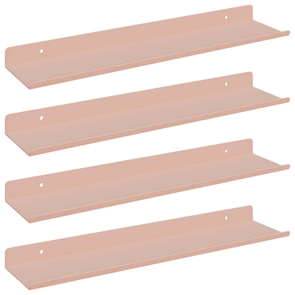 Flytande hylla Väggmonterat 4 st Rosa 40 x 8,5 x 2,5 cm Stål