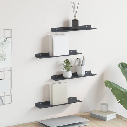 Flytande hylla 4 pcs Antracit 40 x 8,5 x 2,5 cm Stål
