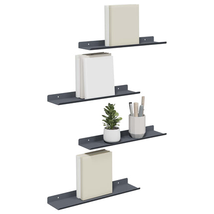 Flytande hylla 4 pcs Antracit 40 x 8,5 x 2,5 cm Stål