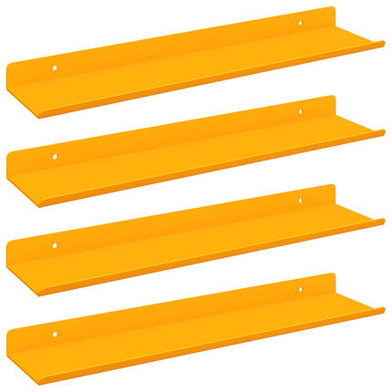 Flytande hylla 4 pcs Senapsgul 40 x 8,5 x 2,5 cm Stål