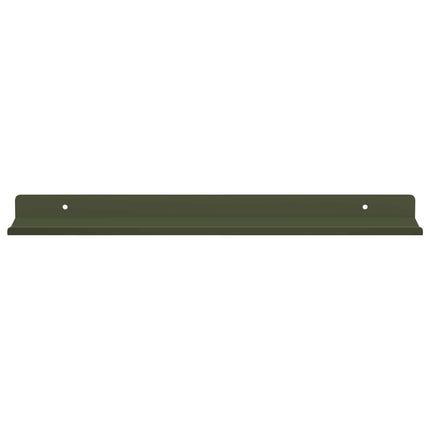 Flytande hylla 2 pcs Olivgrön 40 x 8,5 x 2,5 cm Stål