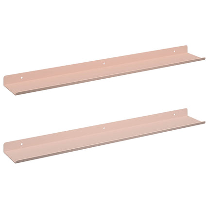 Flytande hylla Väggmonterad 2 pcs Rosa 60 x 8,5 x 2,5 cm Stål