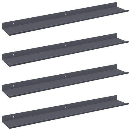 Flytande hylla 4 pcs Antracit 60 x 8,5 x 2,5 cm Stål