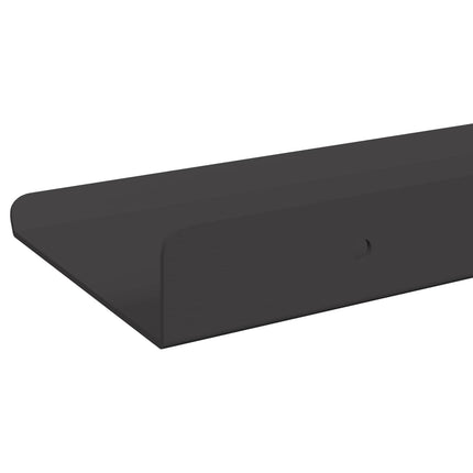 Flytande hylla Väggmonterad 2 pcs Svart 80 x 9 x 2,5 cm Stål