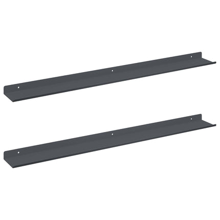 Flytande hylla Väggmonterad 2 pcs Antracit 80 x 9 x 2,5 cm Stål