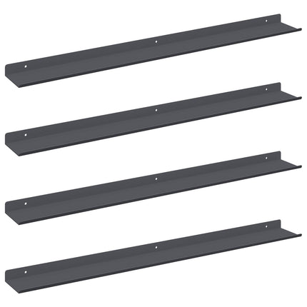 Flytande hylla Väggmonterad 4 pcs Antracit 80 x 9 x 2,5 cm Stål