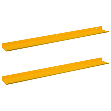 Flytande hylla 2 pcs Senapsgul 80 x 9 x 2,5 cm Stål
