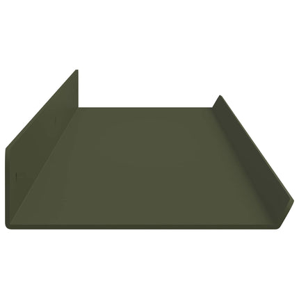 Flytande hylla 4 pcs Olivgrön 100 x 9 x 2,5 cm Stål