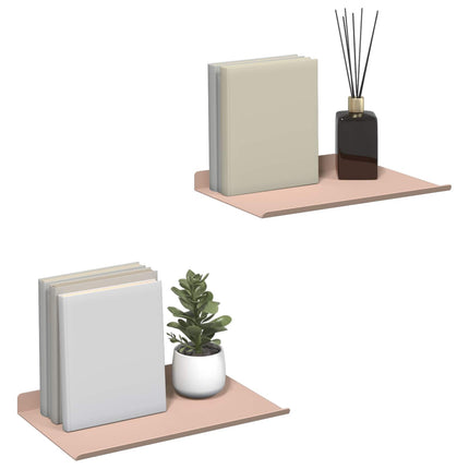 Flytande hylla Väggmonterad 2 pcs Rosa 30 x 18 x 2,5 cm Stål