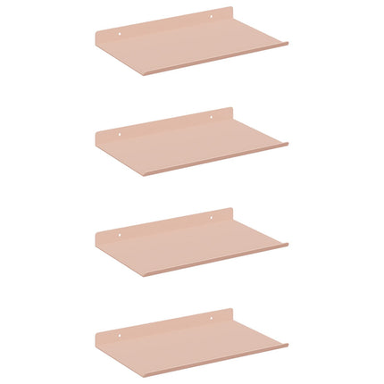 Flytande hylla Väggmonterad 4 pcs Rosa 30 x 18 x 2,5 cm Stål