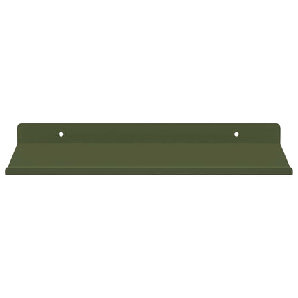 Flytande hylla 2 pcs Olivgrön 30 x 18 x 2,5 cm Stål