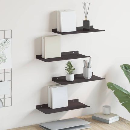 Flytande hylla Väggmonterad 4 pcs Svart 40 x 18 x 2,5 cm Stål