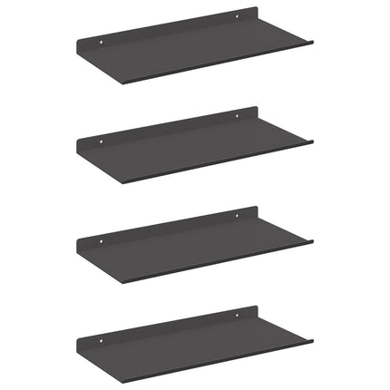 Flytande hylla Väggmonterad 4 pcs Svart 40 x 18 x 2,5 cm Stål