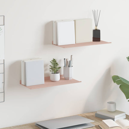 Flytande hylla Väggmonterad 2 pcs Rosa 40 x 18 x 2,5 cm Stål