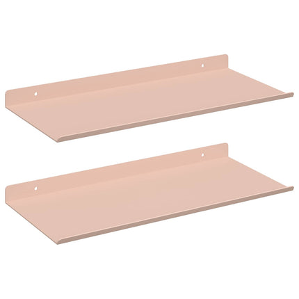 Flytande hylla Väggmonterad 2 pcs Rosa 40 x 18 x 2,5 cm Stål
