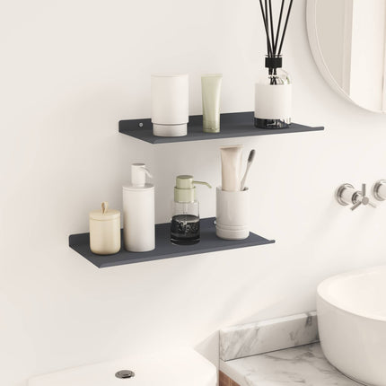 Flytande hylla 2 pcs Antracit 40 x 18 x 2,5 cm Stål