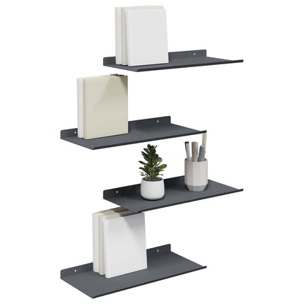 Flytande hylla 4 pcs Antracit 40 x 18 x 2,5 cm Stål