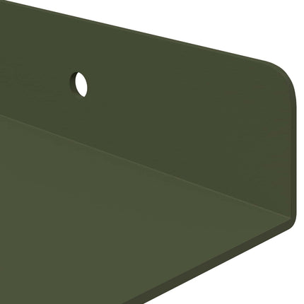 Flytande hylla 2 pcs Olivgrön 40 x 18 x 2,5 cm Stål