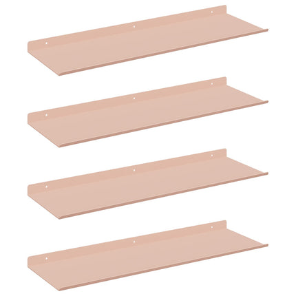 Flytande hylla Väggmonterad 4 pcs Rosa 60 x 18 x 2,5 cm Stål