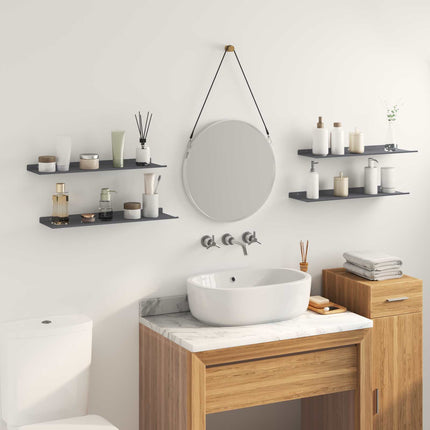 Flytande hylla 4 pcs Antracit 60 x 18 x 2,5 cm Stål