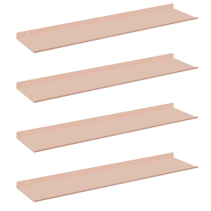 Flytande hylla Väggmonterad 4 pcs Rosa 80 x 18 x 2,5 cm Stål