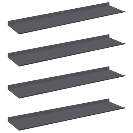 Flytande hylla 4 pcs Antracit 80 x 18 x 2,5 cm Stål