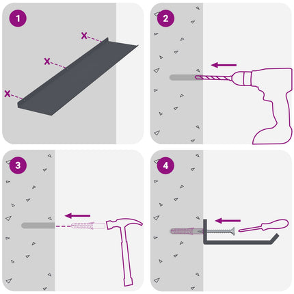 Flytande hylla 4 pcs Antracit 80 x 18 x 2,5 cm Stål