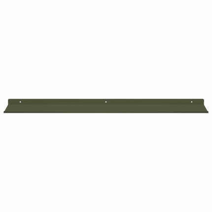 Flytande hylla 4 pcs Olivgrön 80 x 18 x 2,5 cm Stål