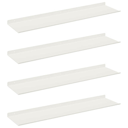 Flytande hylla Väggmonterad 4 pcs Vit 80 x 18 x 2,5 cm Stål