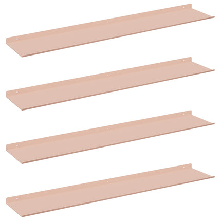 Flytande hylla Väggmonterad 4 pcs Rosa 100 x 18 x 2,5 cm Stål
