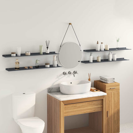 Flytande hylla 4 pcs Antracit 100 x 18 x 2,5 cm Stål