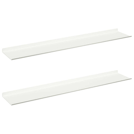 Flytande hylla Väggmonterad 2 pcs Vit 100 x 18 x 2,5 cm Stål