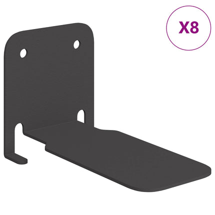 Flytande hylla med hylla 8 pcs Svart 6 x 10,8 x 6,6 cm
