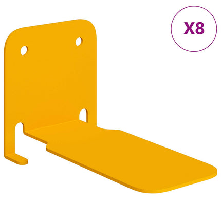 Flytande hylla med hylla 8 pcs Senapsgul 6 x 10,8 x 6,6 cm
