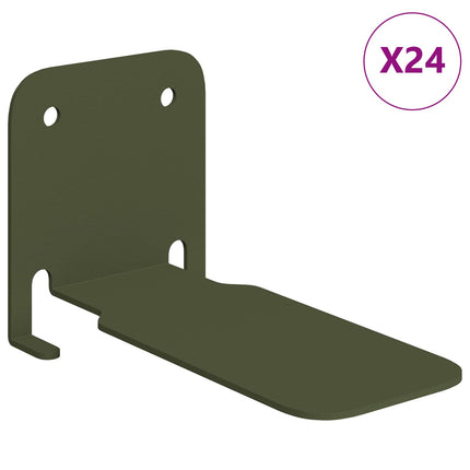 Flytande hylla med hylla 24 pcs Olivgrön 6 x 10,8 x 6,6 cm