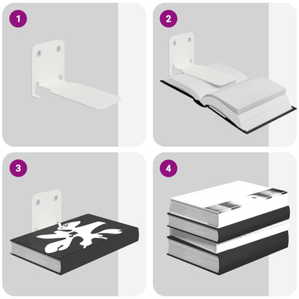 Flytande hylla med hylla 4 pcs Vit 6 x 10,8 x 6,6 cm