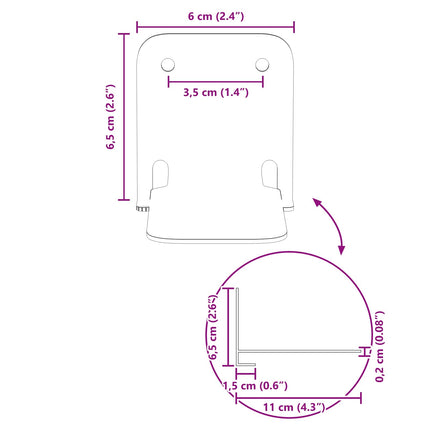 Flytande hylla med hylla 4 pcs Vit 6 x 10,8 x 6,6 cm