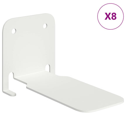 Flytande hylla med hylla 8 pcs Vit 6 x 10,8 x 6,6 cm
