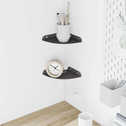 Flytande hylla med hylla med lagring 2 pcs Svart 15 x 15 x 2 cm