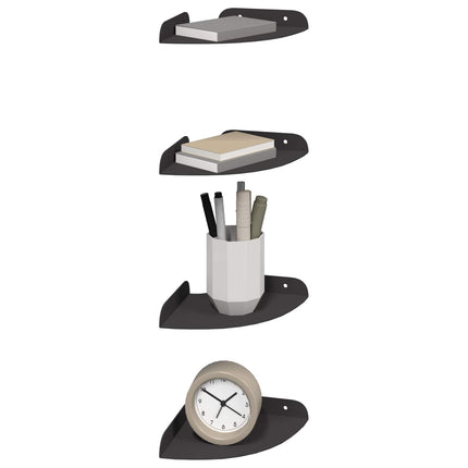 Flytande hylla med hylla med lagring 4 pcs Svart 15 x 15 x 2 cm