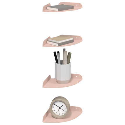 Flytande hylla med hylla med lagring 4 pcs Rosa 15 x 15 x 2 cm
