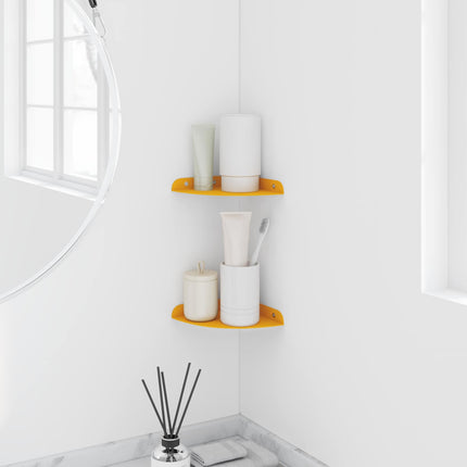 Flytande hylla med hylla 2 pcs Senapsgul 15 x 15 x 2 cm