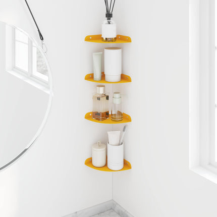 Flytande hylla med hylla 4 pcs Senapsgul 15 x 15 x 2 cm