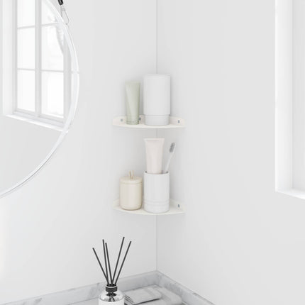 Flytande hylla med hylla med lagring 2 pcs Vit 15 x 15 x 2 cm