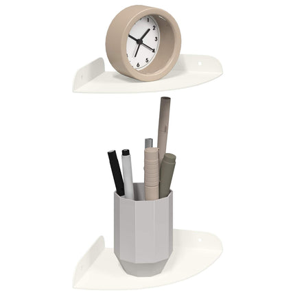 Flytande hylla med hylla med lagring 2 pcs Vit 15 x 15 x 2 cm