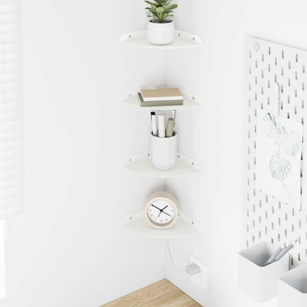 Flytande hylla med hylla med lagring 4 pcs Vit 15 x 15 x 2 cm