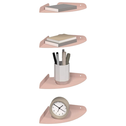 Flytande hylla med hylla med lagring 4 pcs Rosa 18 x 18 x 2 cm