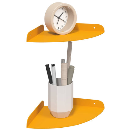 Flytande hylla med hylla 2 pcs Senapsgul 18 x 18 x 2 cm