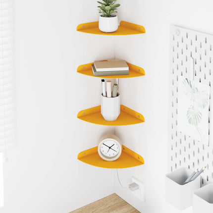 Flytande hylla med hylla 4 pcs Senapsgul 18 x 18 x 2 cm